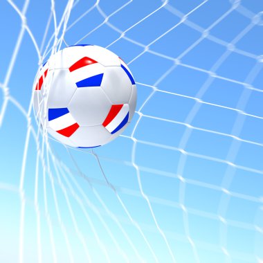 xxxxx bayrak futbol topu içinde bir ağ üzerinde 3D render