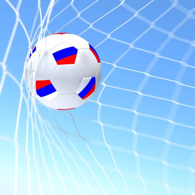 xxxxx bayrak futbol topu içinde bir ağ üzerinde 3D render