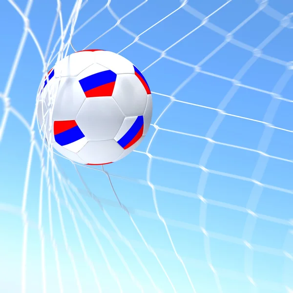 3d renderização de uma bandeira XXXXX em bola de futebol em uma rede — Fotografia de Stock