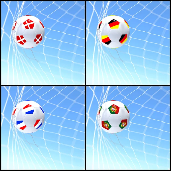 International flag on 3d football — Zdjęcie stockowe