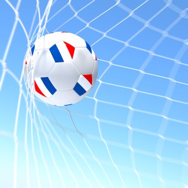 xxxxx bayrak futbol topu içinde bir ağ üzerinde 3D render