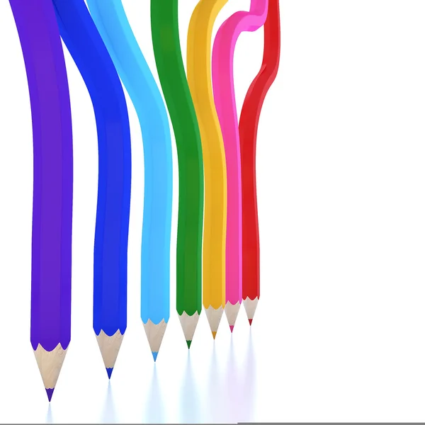 彩色铅笔彩虹 illustratio 作为的抽象背景线 — 图库照片