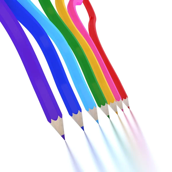 彩色铅笔彩虹 illustratio 作为的抽象背景线 — 图库照片