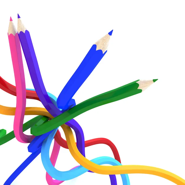 Linha de fundo abstrato de lápis de cor como ilustração do arco-íris — Fotografia de Stock