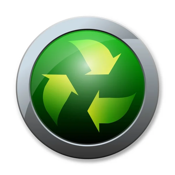 Botón del icono de reciclaje — Foto de Stock