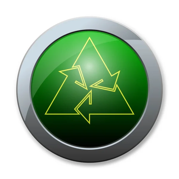 Botão de ícone de reciclagem — Fotografia de Stock