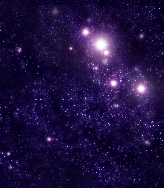 Fundo estrelado de estrelas e nebulosas no espaço profundo — Fotografia de Stock