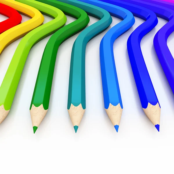 Abstract background line of colour pencil as rainbow illustratio — Stock Photo, Image