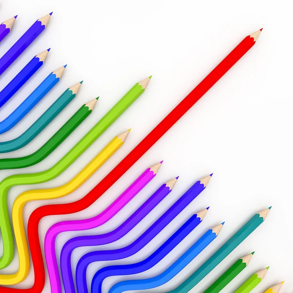 Linha de fundo abstrata de ilustração a lápis de cor — Fotografia de Stock