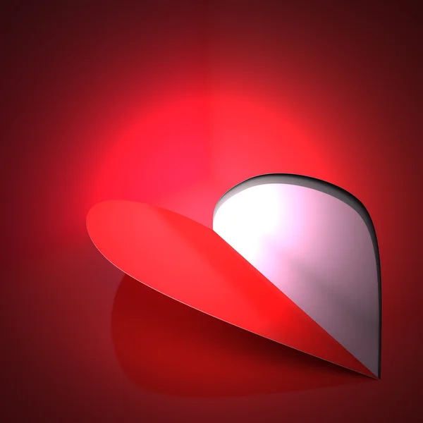 3D zawinięcie strony na Walentynki — Zdjęcie stockowe