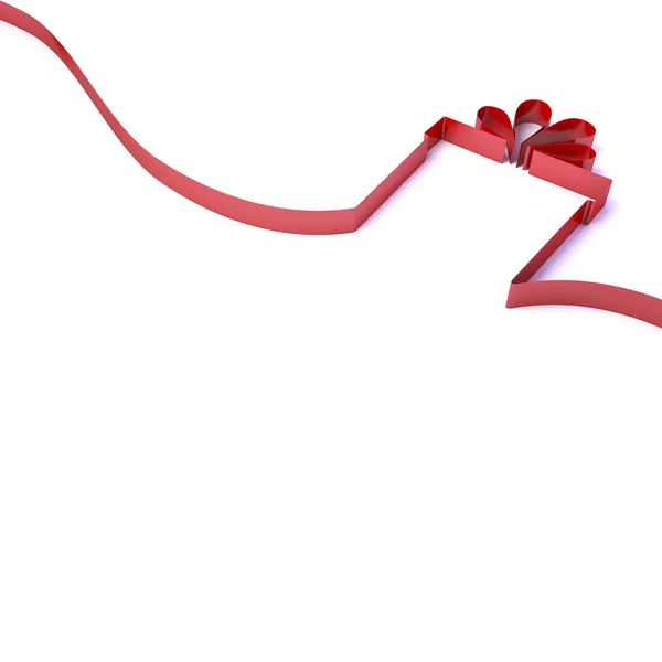 3d Gift from a red ribbon — Stock Photo, Image