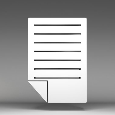 3D Not kağıt simgesi