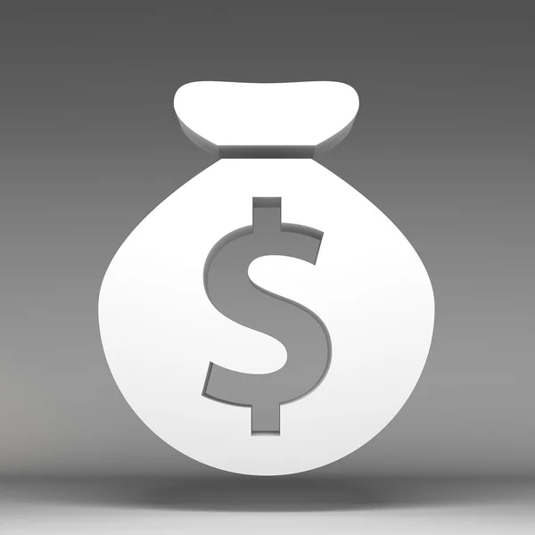 Ícone de saco de dinheiro 3d — Fotografia de Stock