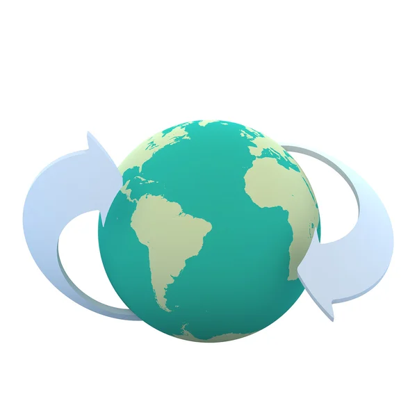 Conception de réseau de connexions 3d globe — Photo