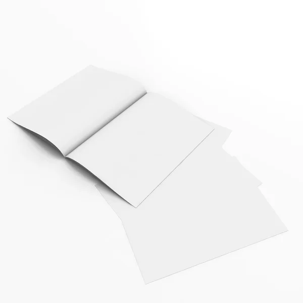 3D paper sheet open book with blank pages — Stock Photo, Image