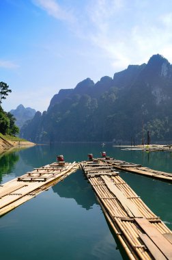 bamboo rafting ratchaprapa Barajı suratthani, Tayland