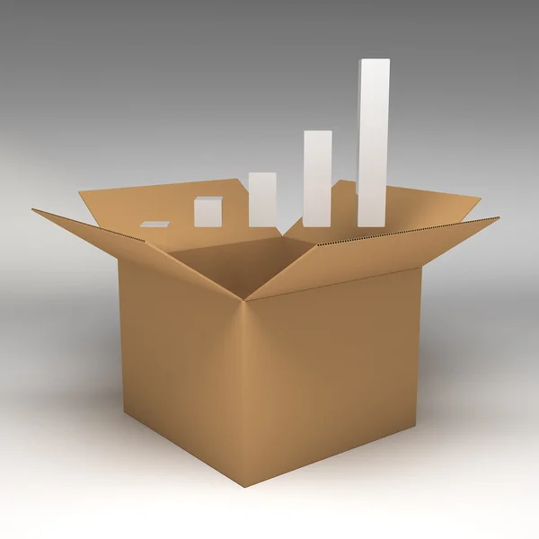 Karton dobozok 3D-s illusztráció — Stock Fotó