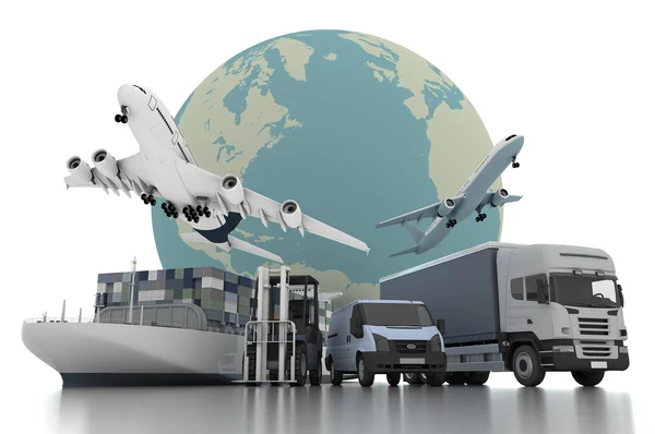 3d world wide cargo transport concept — Stock Photo, Image