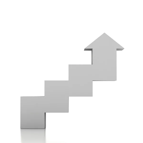 3D Treppe und Pfeil — Stockfoto