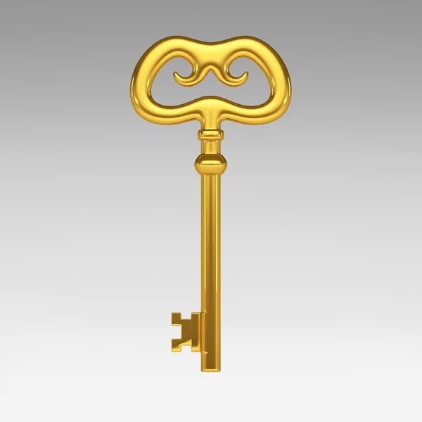 3D altın anahtar — Stok fotoğraf