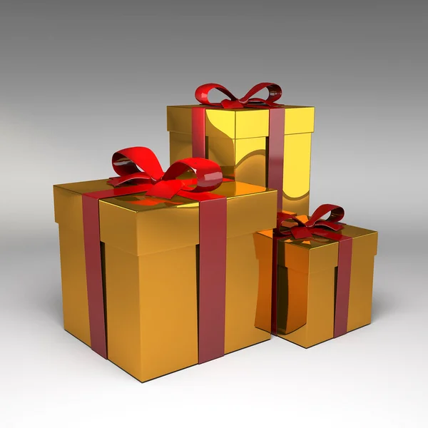 Gift box and red ribbon — Stock Photo, Image