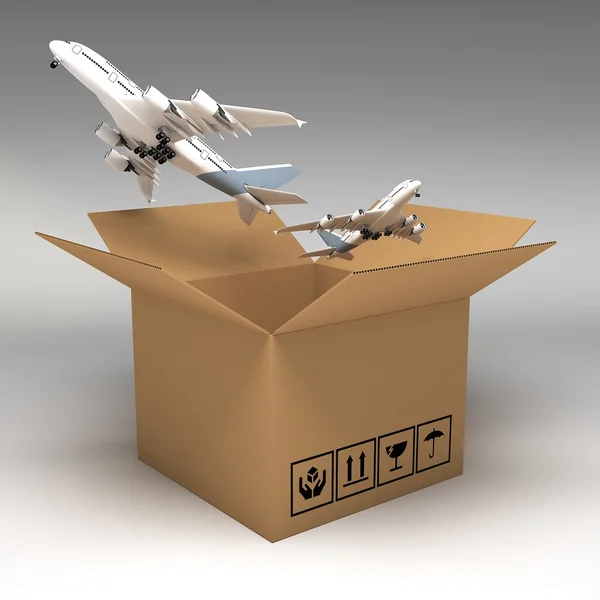 Cardboard boxes 3d illustration — Stock Photo, Image