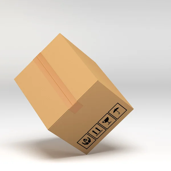 Cardboard boxes on white background 3d illustration — Stock Photo, Image