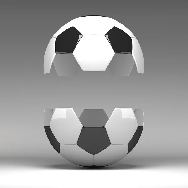 Football 3D, ballon de football. Isolé sur fond — Photo