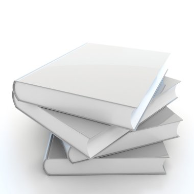 Beyaz arka plan üzerinde 3D boş kitap kapağı