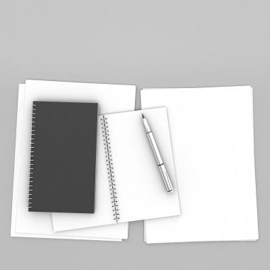 Beyaz arka plan üzerinde 3D boş kitap kapağı