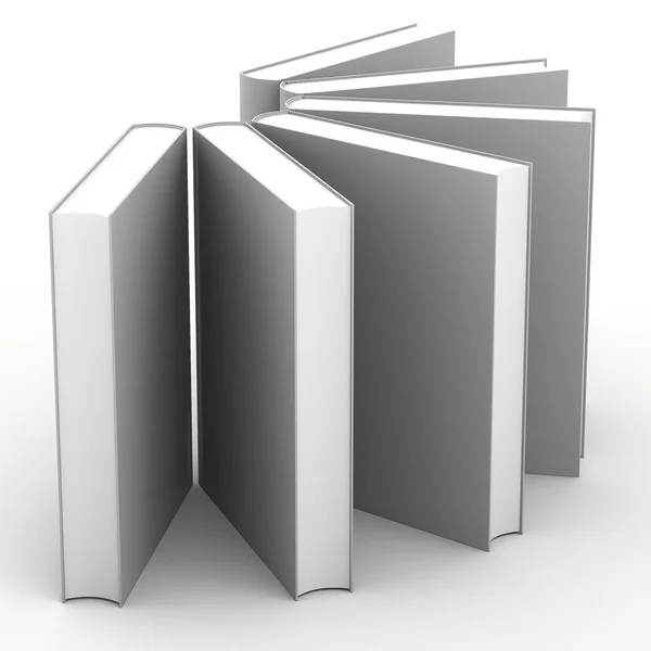 3D prázdné knihy kryt nad bílým pozadím — Stock fotografie