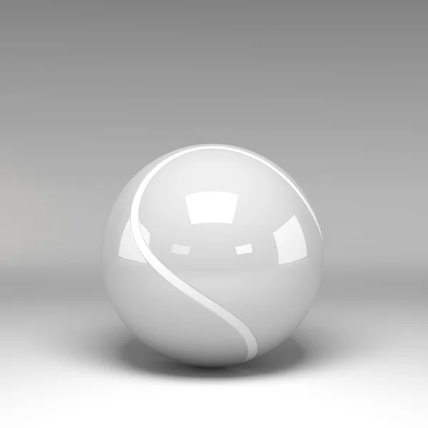 Изолированный 3D теннисный мяч — стоковое фото