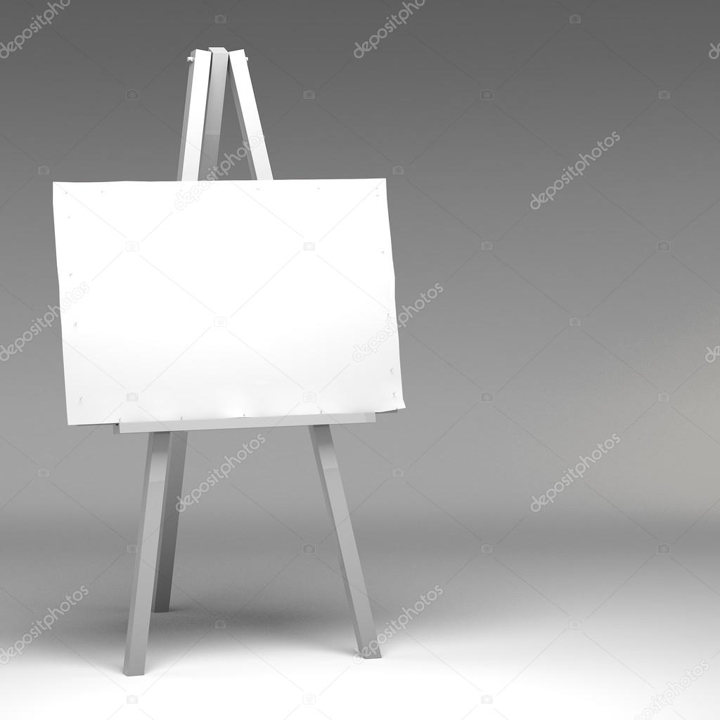3d Blank art board, wooden easel