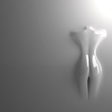 3D alçak kabartma kadın figürü