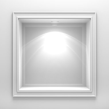 beyaz duvar 3D dekorasyon rafta