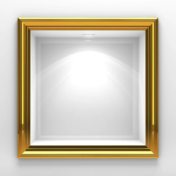 3D ozdoba półki na białej ścianie — Zdjęcie stockowe