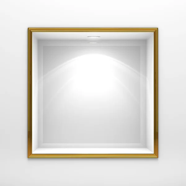 3D ozdoba półki na białej ścianie — Zdjęcie stockowe
