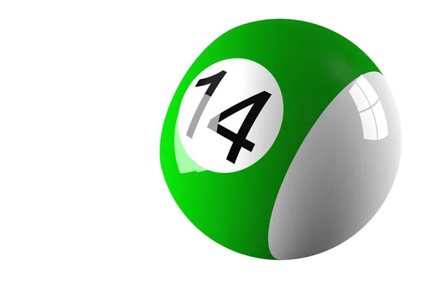 Billiard ball isolated on white — Stock Photo, Image