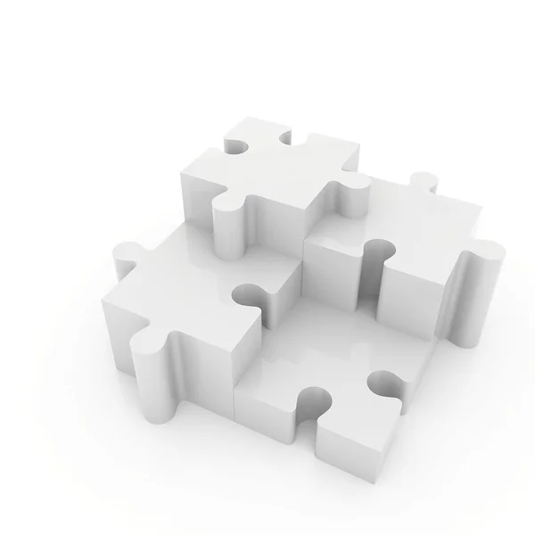 Puzzle piece illustration on white isolated — Stock Photo, Image