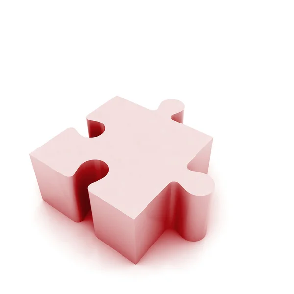 Puzzle piece illustration on white isolated — Stock Photo, Image