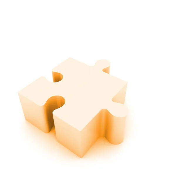 Puzzle piece illustration on white isolated — Stock Photo, Image