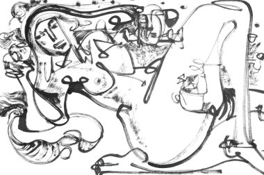 orijinal siyah suluboya resim