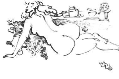 orijinal siyah suluboya resim