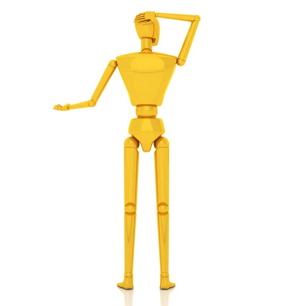 Jaune 3d homme d'affaires confondre — Photo