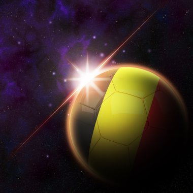 3d futbol topu Belçika bayrağı