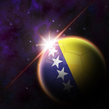 Bosna Hersek bayrağı 3d futbol topu