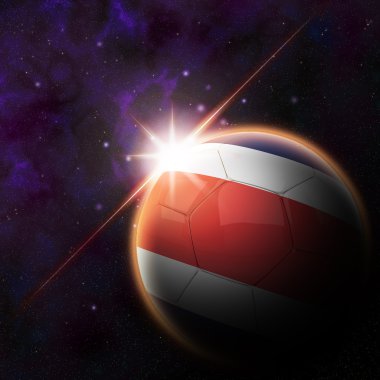 3d futbol topu Kosta Rika bayrağı