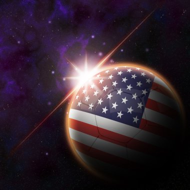 Amerika Birleşik Devletleri bayrağı 3d futbol topu