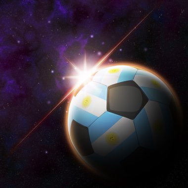 3d futbol topu agentina bayrağı