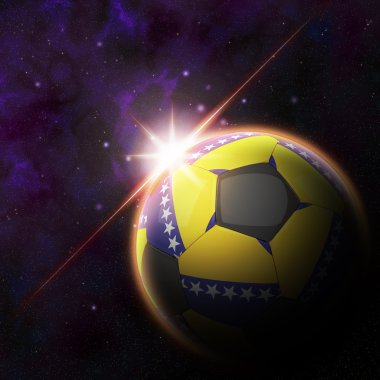 Bosna Hersek bayrağı 3d futbol topu